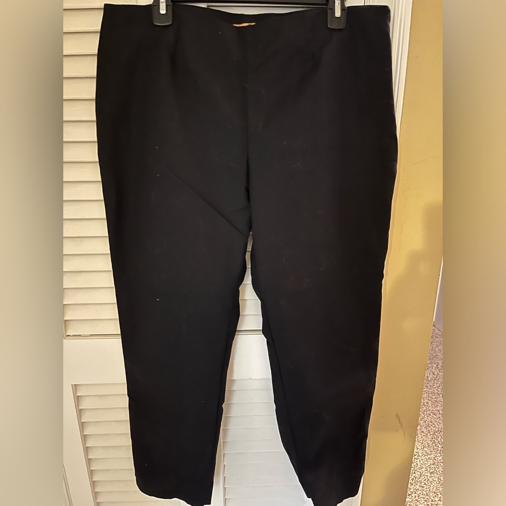 Ellen Tracy, black chinos, side zipper, size 14